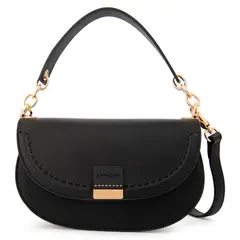 AMPHORA - Cartera Bandolera Con Tapa Clary Pequeña Negro Mujer