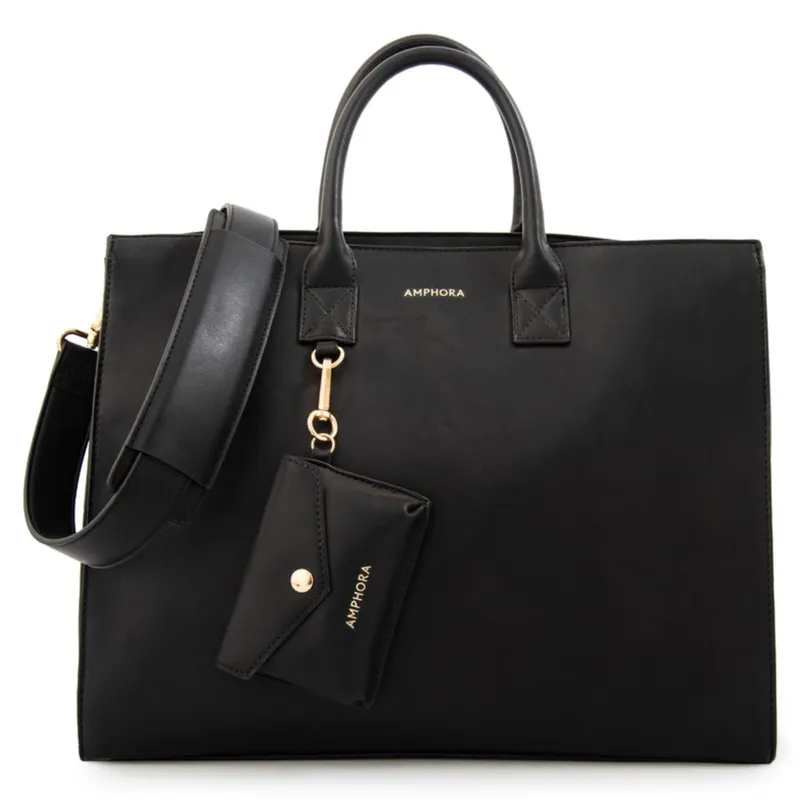 AMPHORA Cartera Porta Notebook Mabel Grande Negro Mujer Amphora