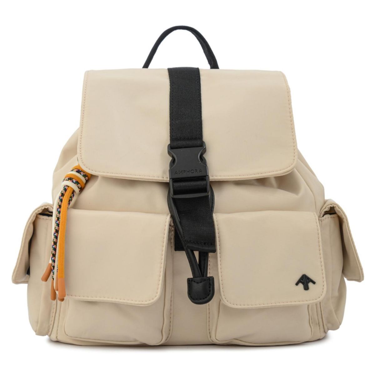 AMPHORA - Mochila Con Tapa Tina Mediana Beige Mujer Amphora