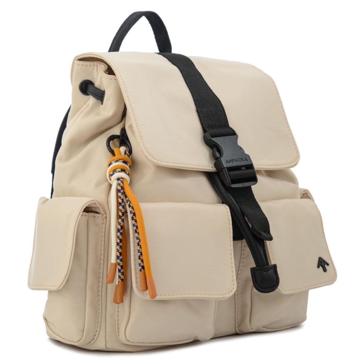 AMPHORA - Mochila Con Tapa Tina Mediana Beige Mujer Amphora