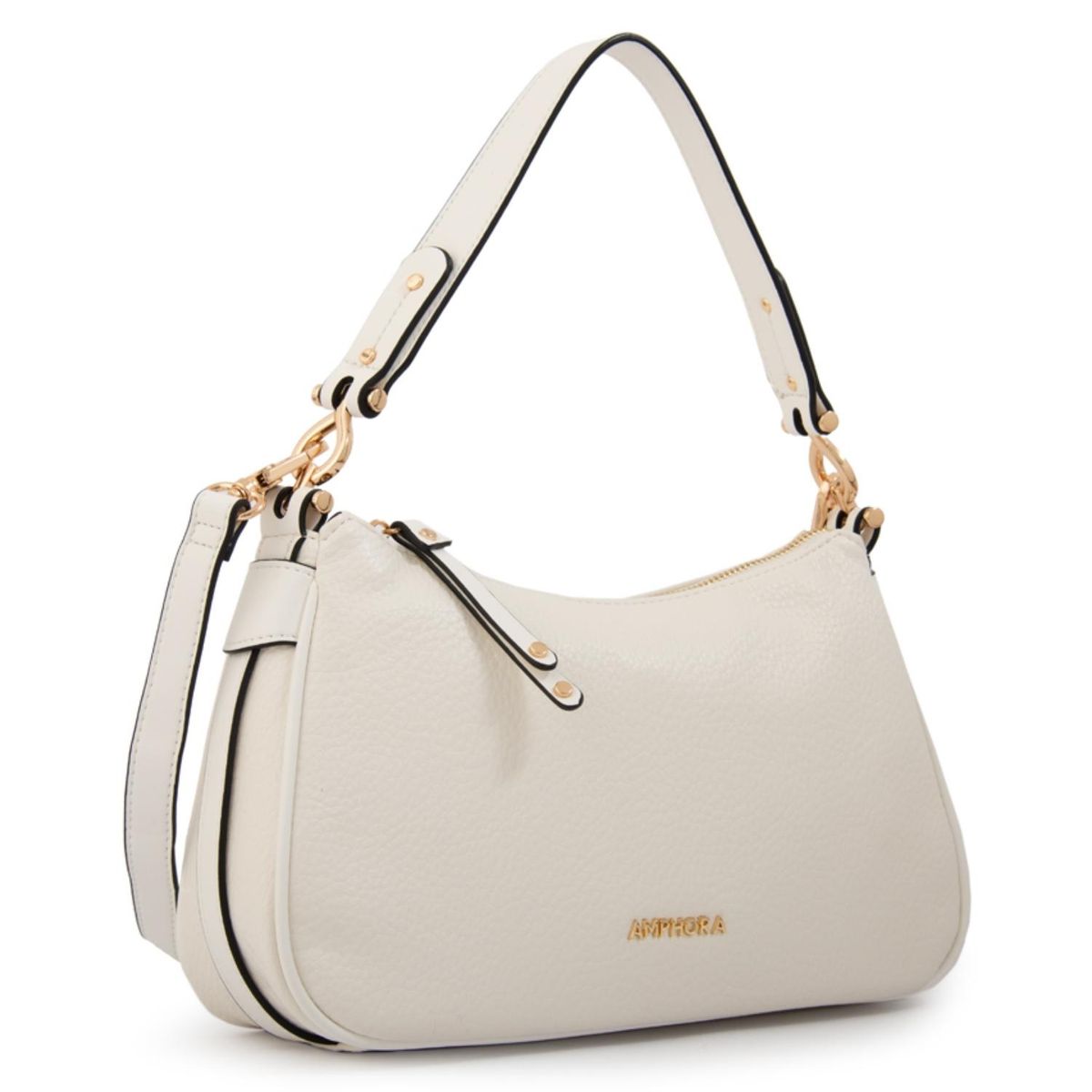 AMPHORA - Cartera Bandolera Oval Eugenia Mediana Blanco Mujer Amphora