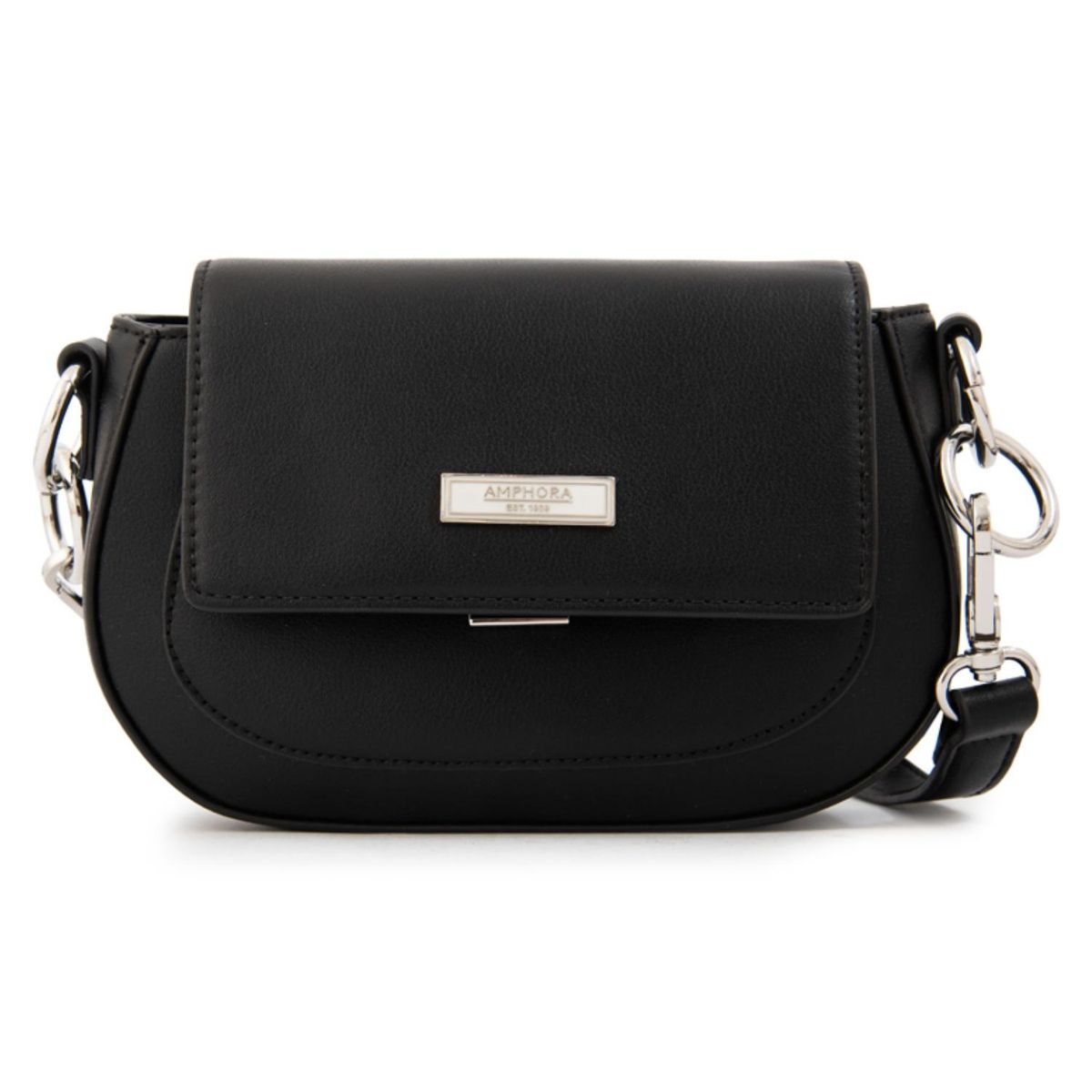 AMPHORA - Cartera Bandolera Con Tapa Xime Pequeña Negro Mujer Amphora