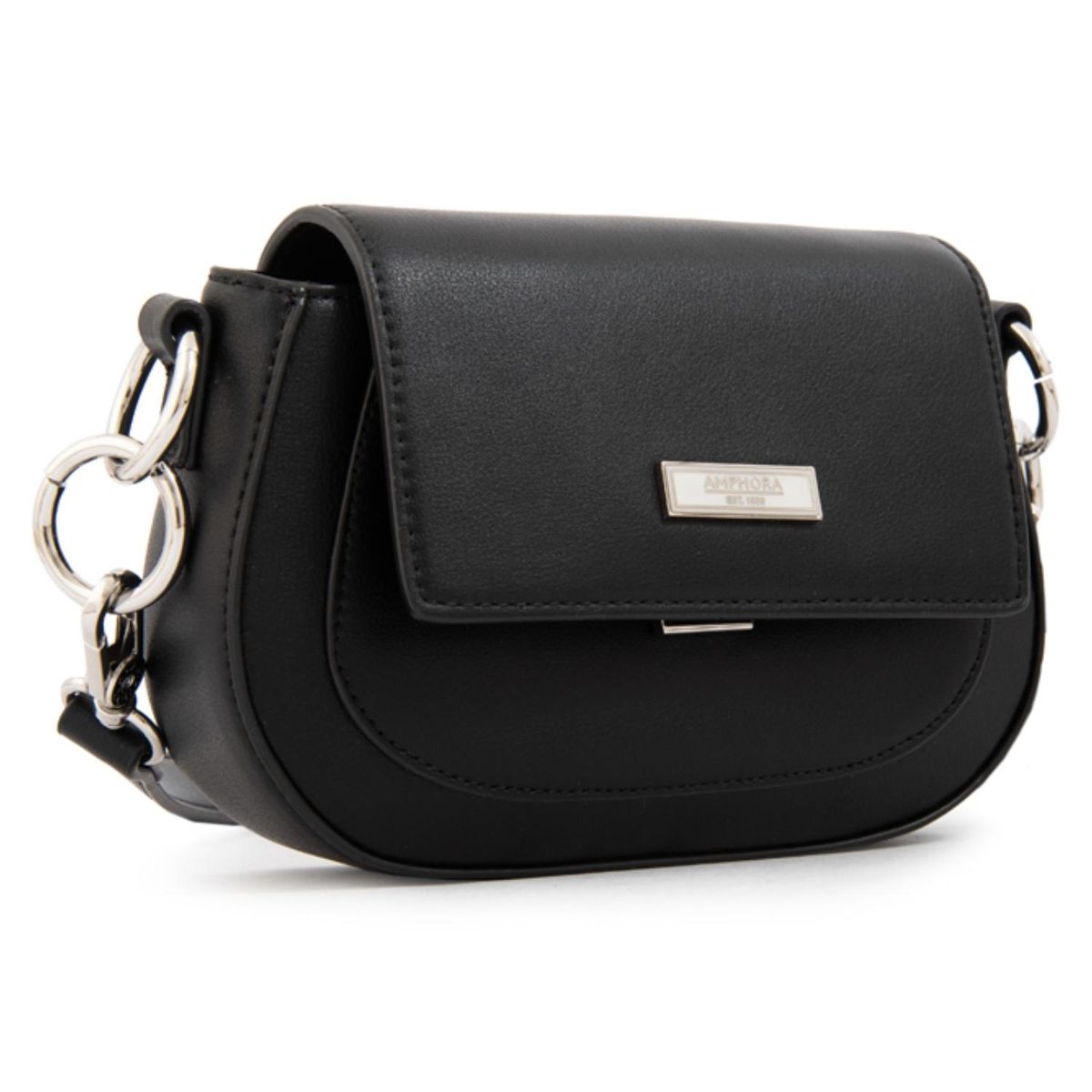 AMPHORA - Cartera Bandolera Con Tapa Xime Pequeña Negro Mujer Amphora