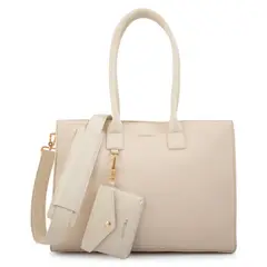 AMPHORA - Cartera Porta Notebook Mabel Grande Blanco Crudo Mujer