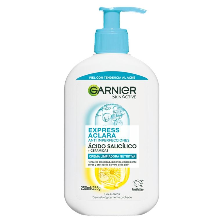 SkinActive Express Aclara Crema Limpiadora Anti-Imperfecciones Ácido Salicílico + Ceramidas 250 ml
