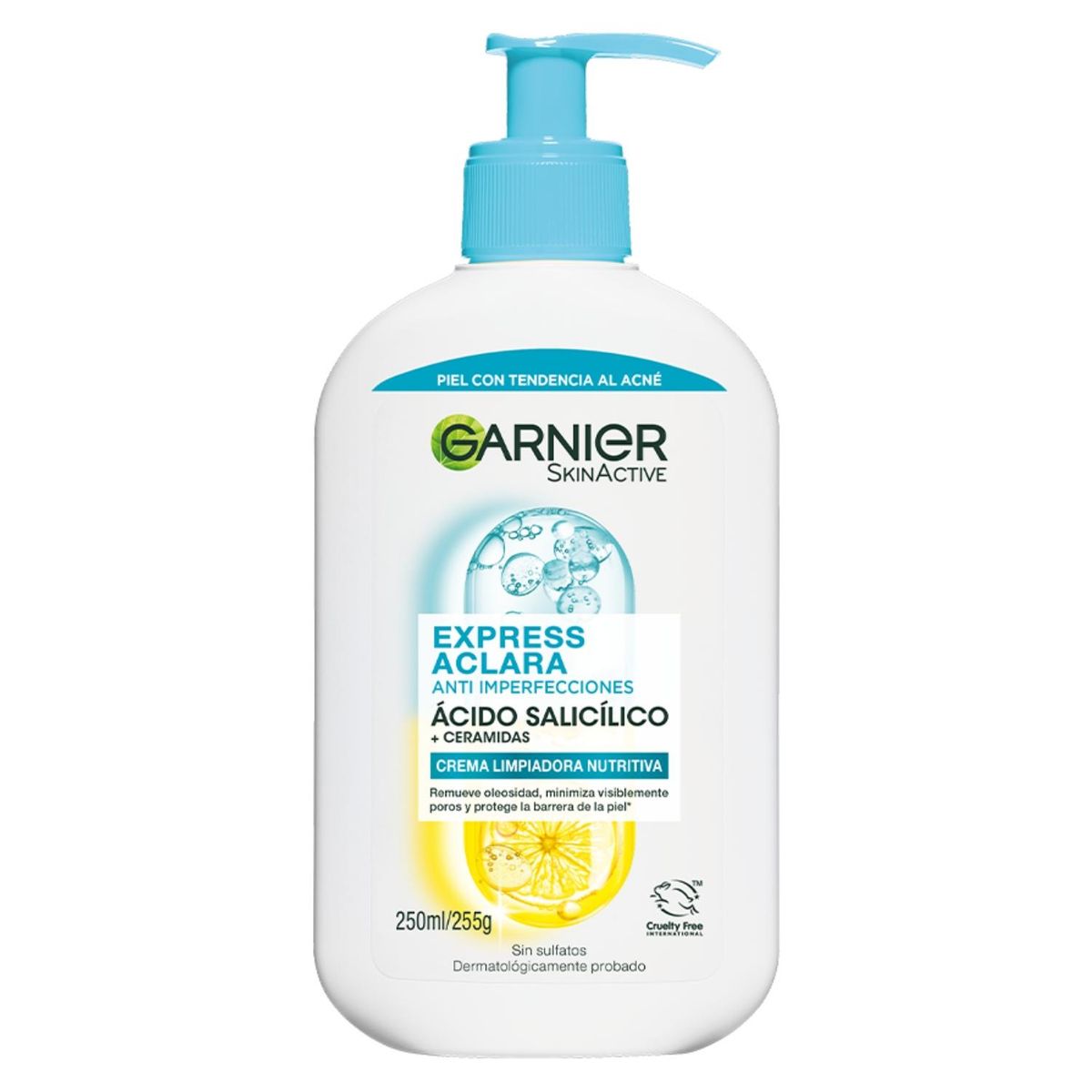 GARNIER - SkinActive Express Aclara Crema Limpiadora Anti-Imperfecciones Ácido Salicílico + Ceramidas 250 ml