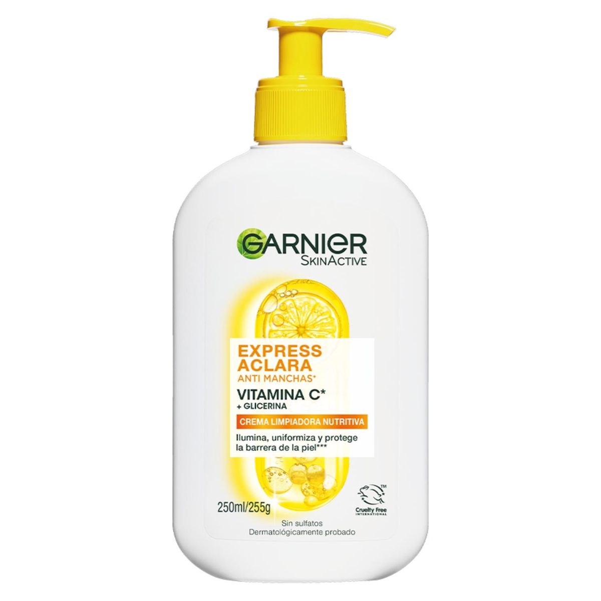 GARNIER - SkinActive Express Aclara Crema Limpiadora Nutritiva Vitamina C 250 ml