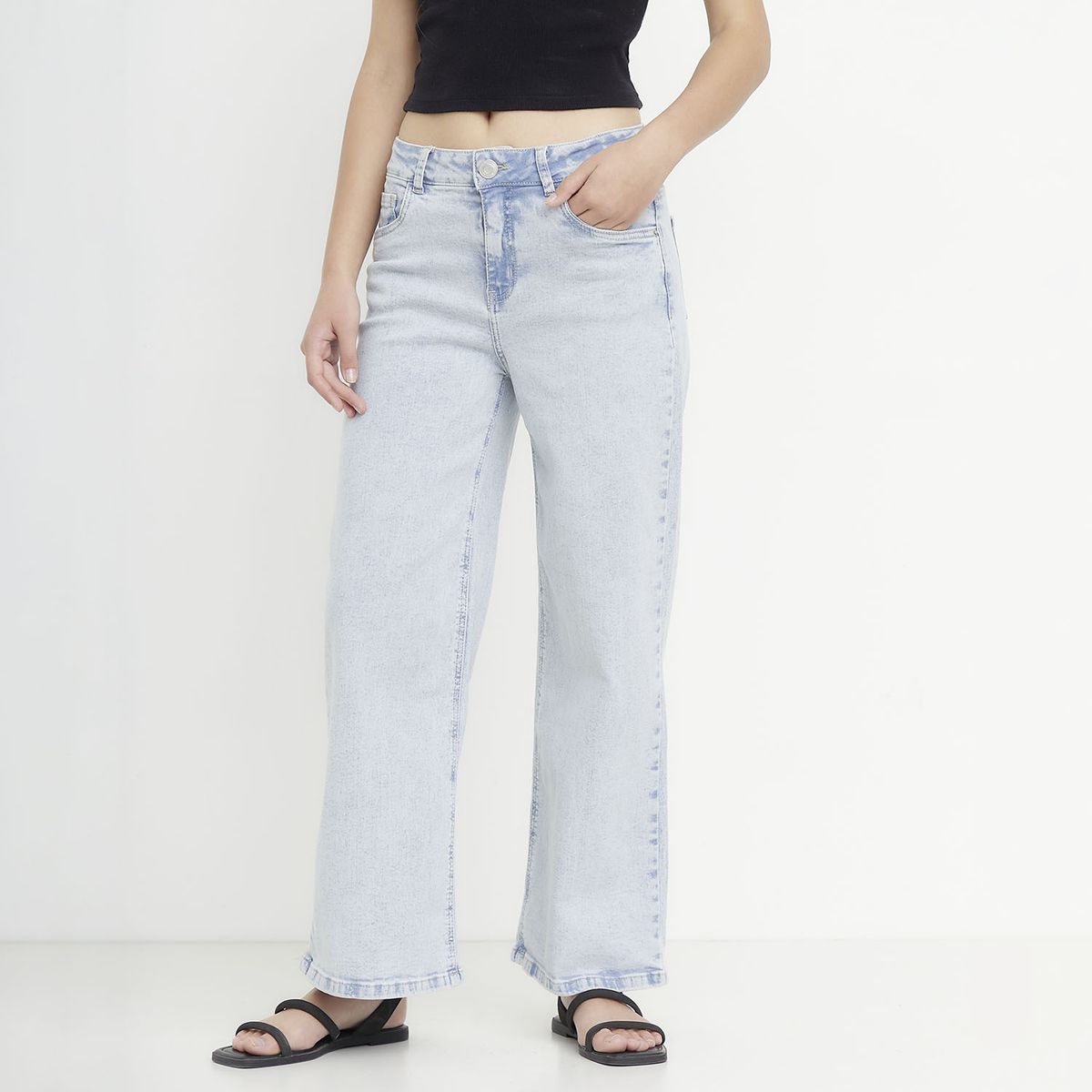 SYBILLA - Jeans Wide Leg Tiro Medio Mujer Sybilla