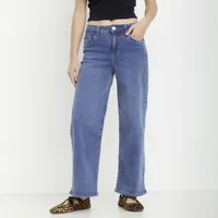 Jeans Wide Leg Tiro Medio Mujer