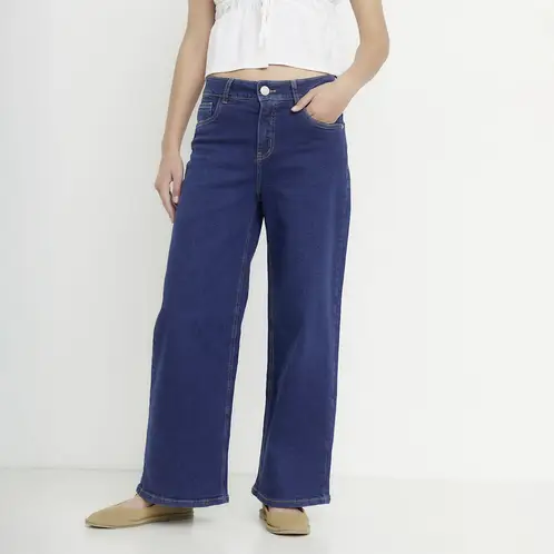 SYBILLA - Jeans Wide Leg Tiro Medio Mujer