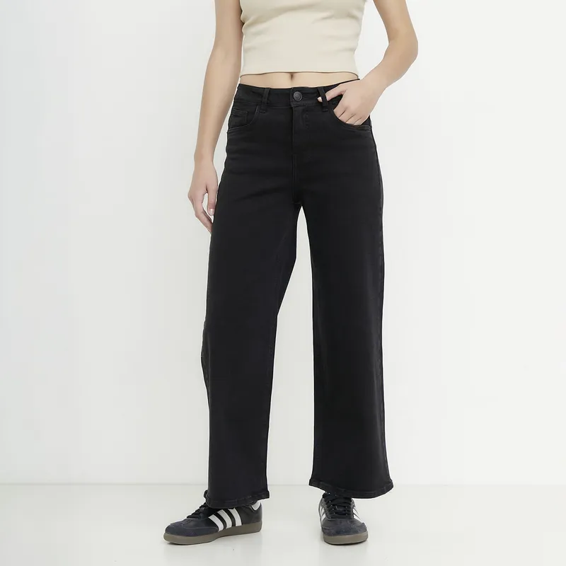 SYBILLA - Jeans Wide Leg Tiro Medio Mujer Sybilla