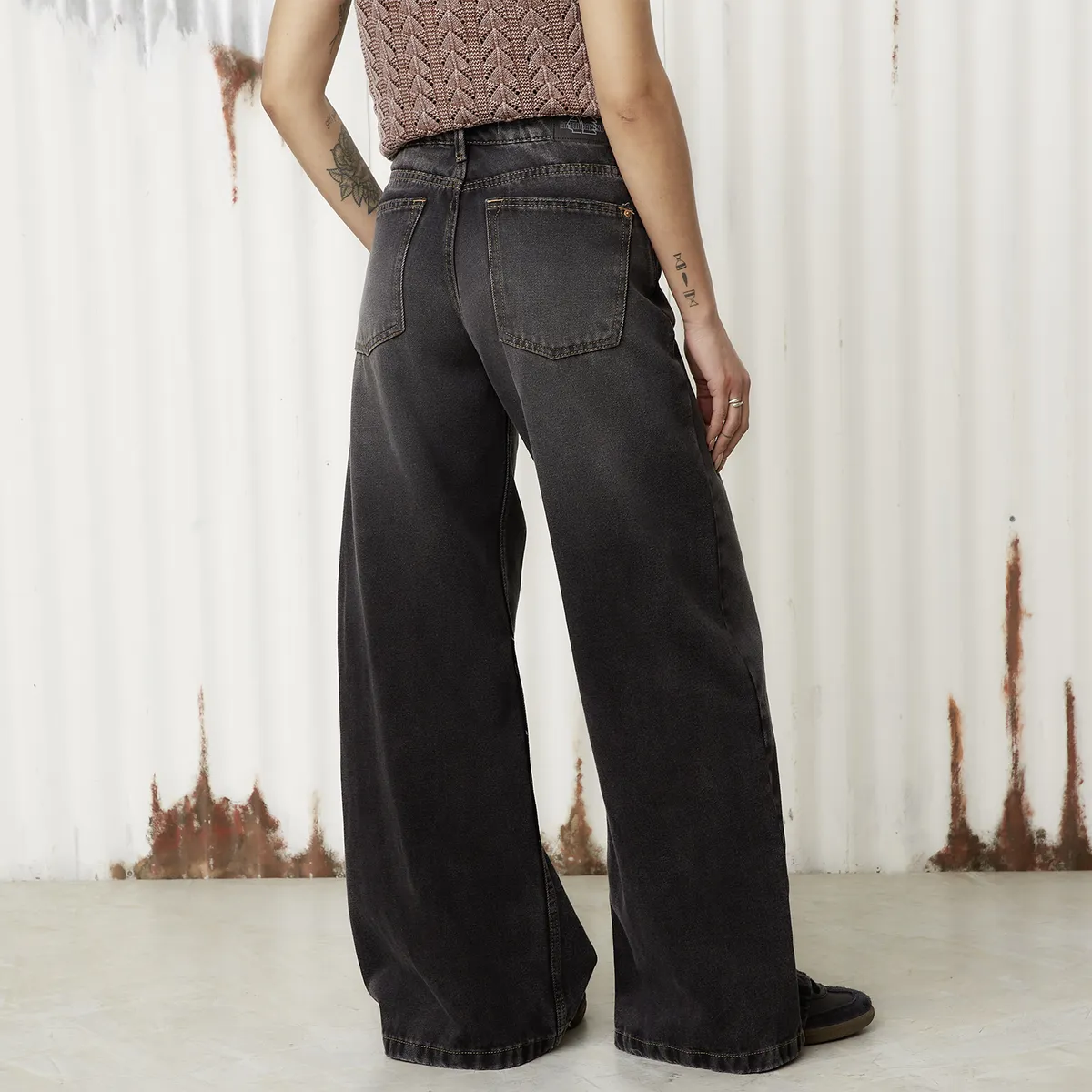 AMERICANINO - Jeans Wide Leg Tiro Medio Mujer Americanino