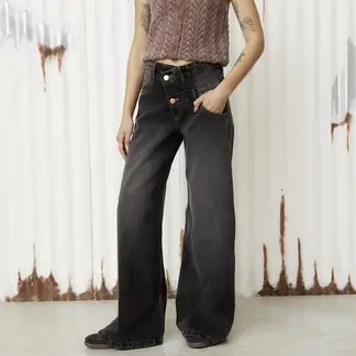 AMERICANINO - Jeans Wide Leg Tiro Medio Mujer