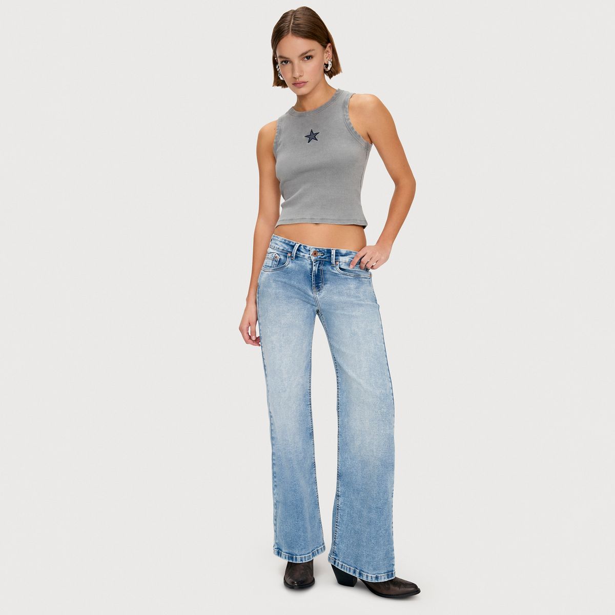 AMERICANINO - Jeans Wide Leg Tiro Bajo Mujer Americanino