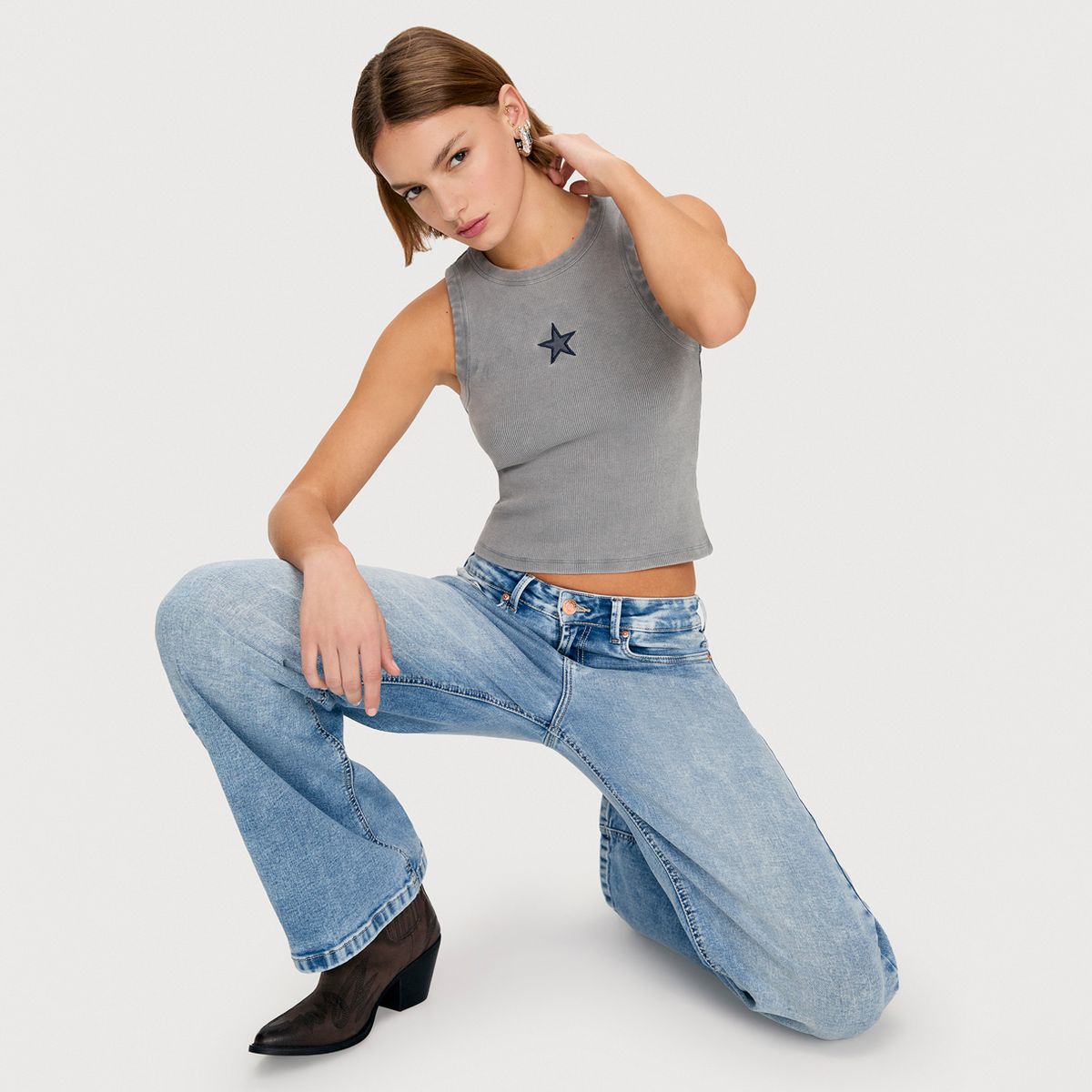 AMERICANINO - Jeans Wide Leg Tiro Bajo Mujer Americanino