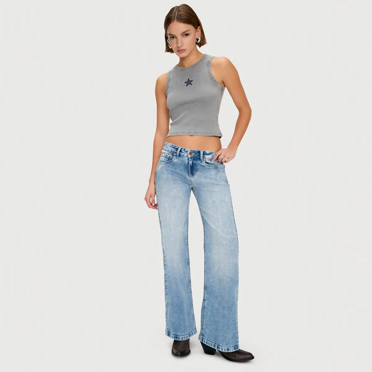 AMERICANINO - Jeans Wide Leg Tiro Bajo Mujer Americanino