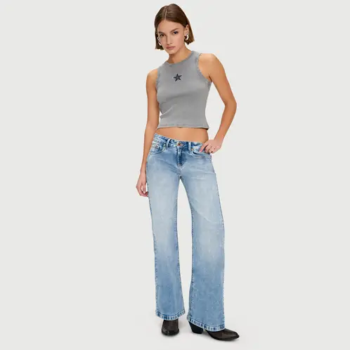 AMERICANINO - Jeans Wide Leg Tiro Bajo Mujer