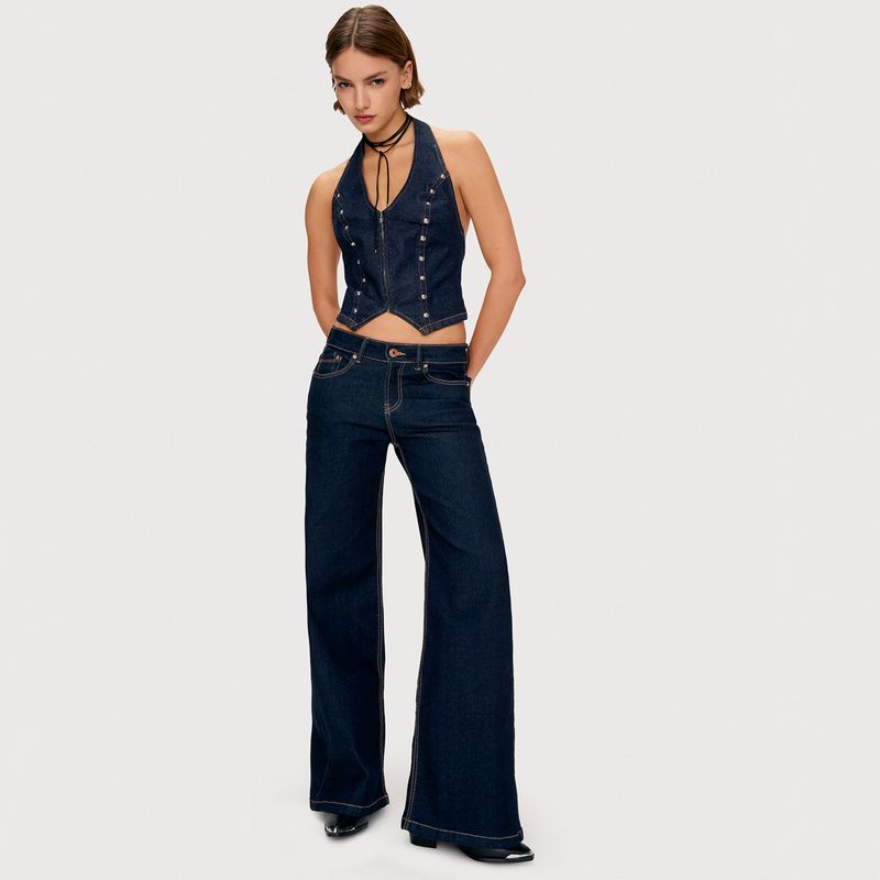 AMERICANINO - Jeans Wide Leg Bajo Mujer Americanino