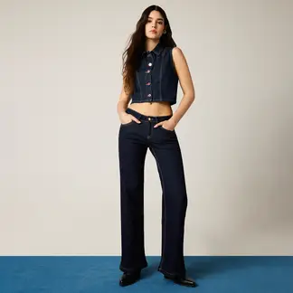AMERICANINO - Jeans Wide Leg Tiro Bajo Mujer