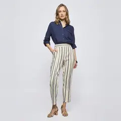 SAVILLE ROW - Pantalón Regular Tiro Medio Mujer