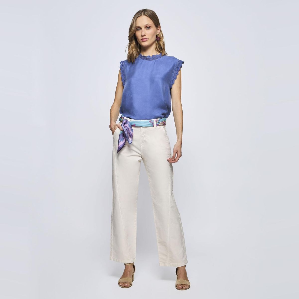 SAVILLE ROW - Pantalón Regular Tiro Medio Mujer Saville Row
