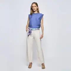 SAVILLE ROW - Pantalón Regular Tiro Medio Mujer