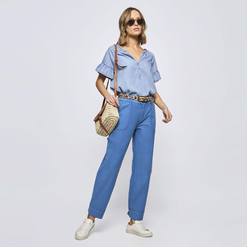 SAVILLE ROW - Pantalón Regular Tiro Medio Mujer Saville Row
