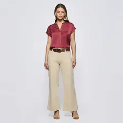 SAVILLE ROW - Pantalón Regular Tiro Medio Mujer