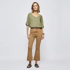 SAVILLE ROW - Pantalón Regular Tiro Medio Mujer