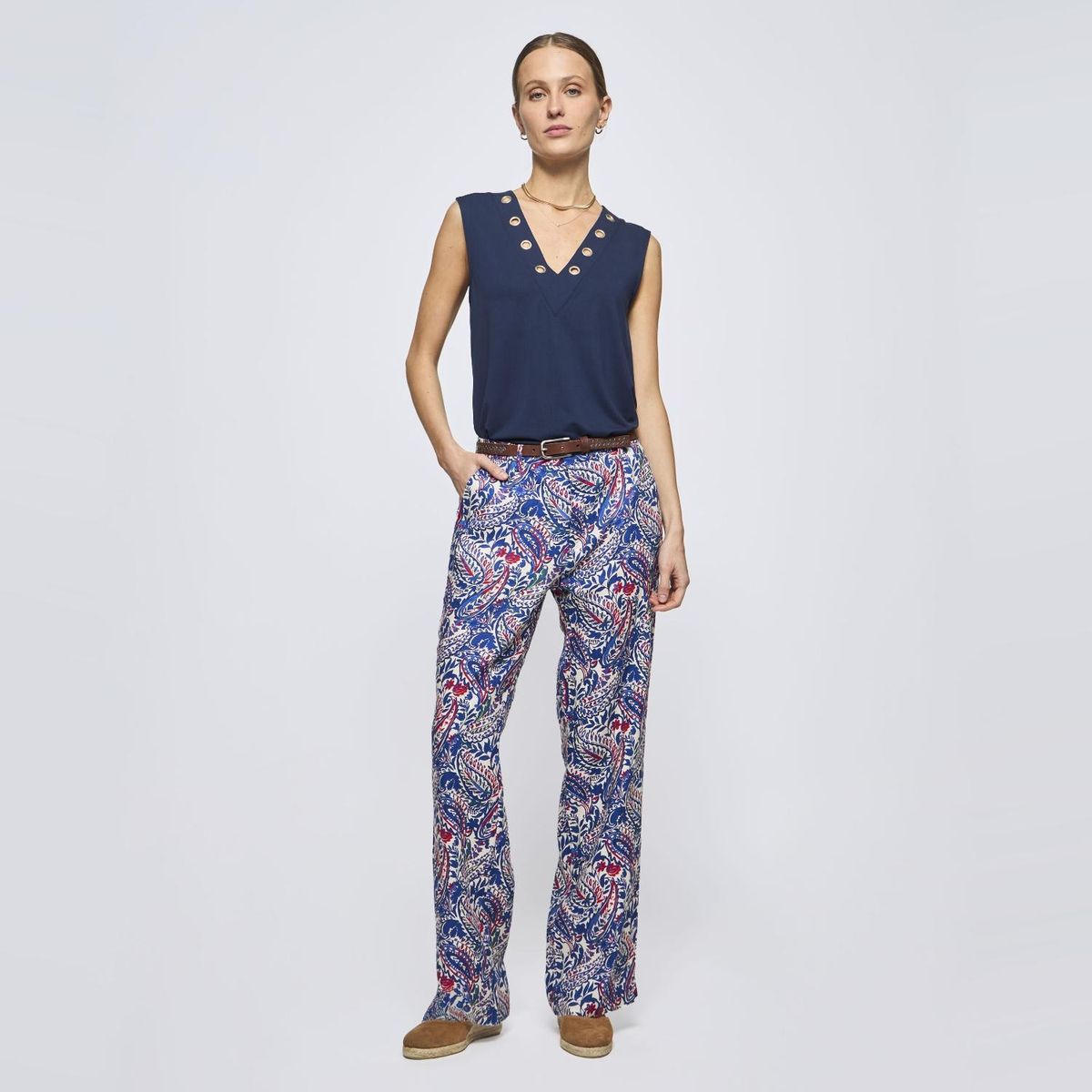 SAVILLE ROW - Pantalón Regular Tiro Medio Mujer Saville Row