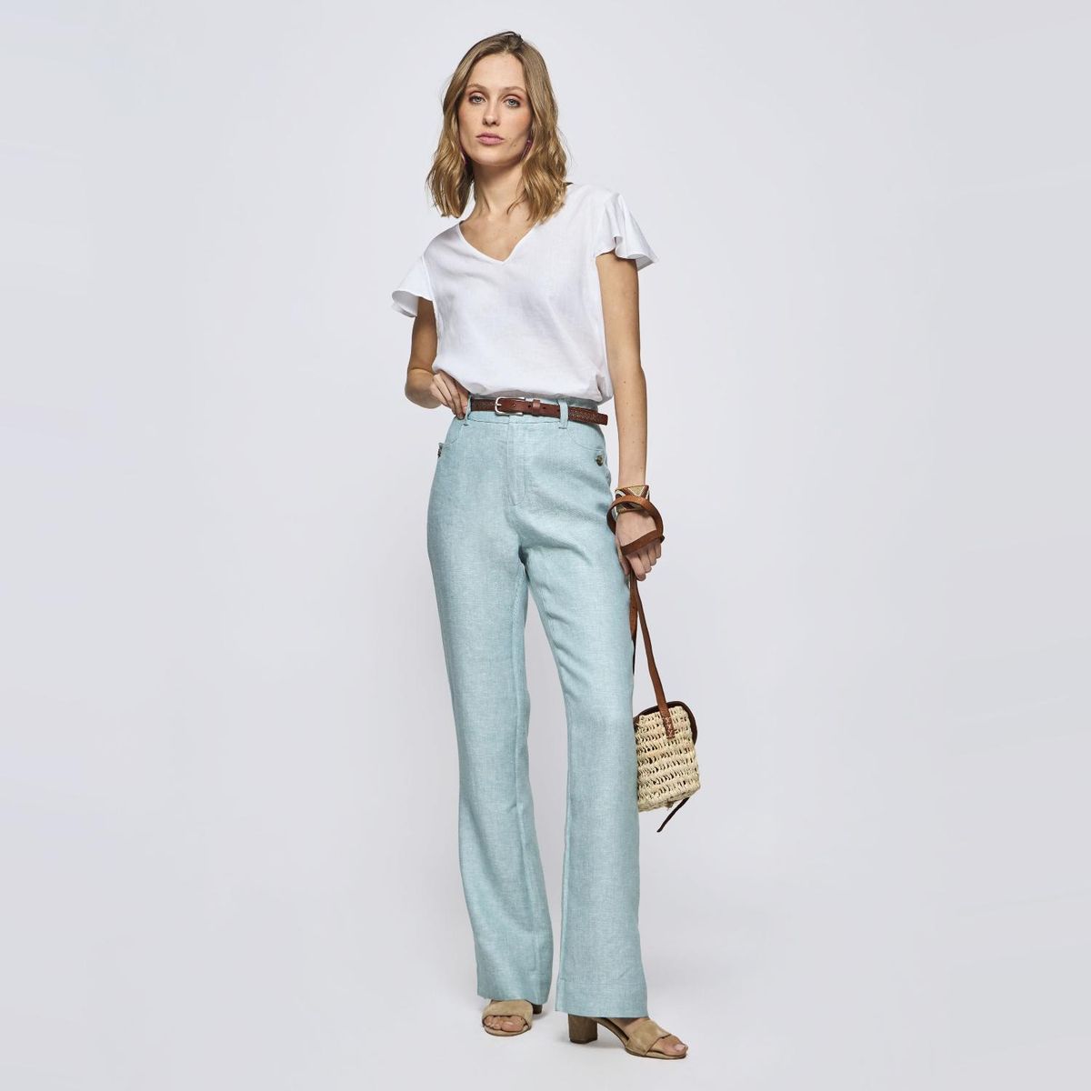 SAVILLE ROW - Pantalón Regular Tiro Medio Mujer Saville Row