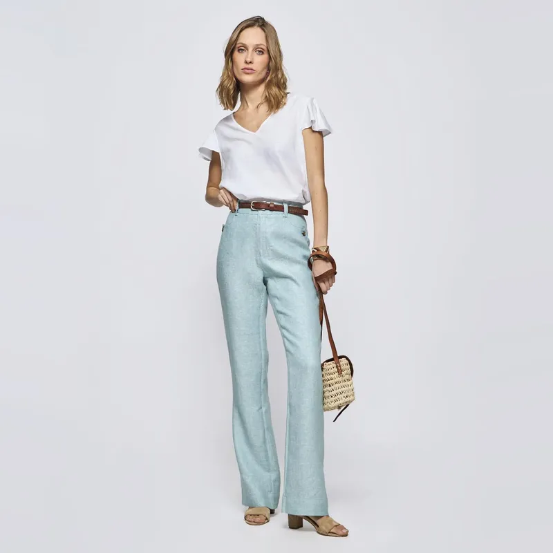 SAVILLE ROW - Pantalón Regular Tiro Medio Mujer Saville Row