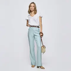 SAVILLE ROW - Pantalón Regular Tiro Medio Mujer