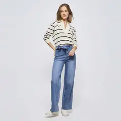SAVILLE ROW - Jeans Regular Tiro Alto Mujer