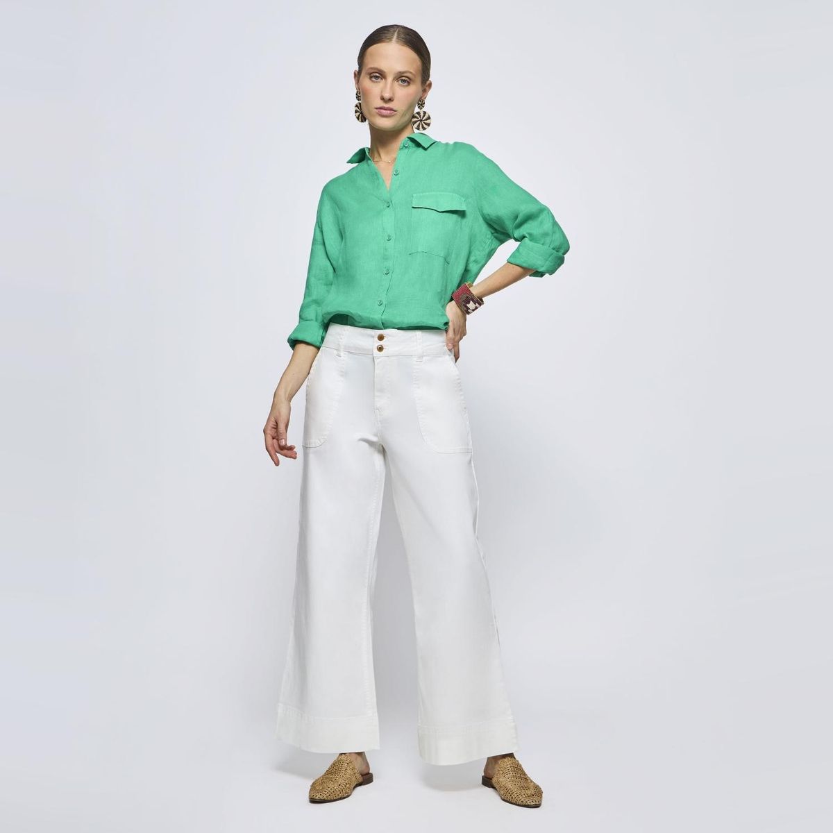 SAVILLE ROW - Pantalón Regular Tiro Medio Mujer Saville Row
