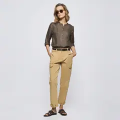 SAVILLE ROW - Pantalón Regular Tiro Medio Mujer