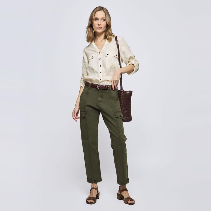 SAVILLE ROW - Pantalón Regular Tiro Medio Mujer Saville Row