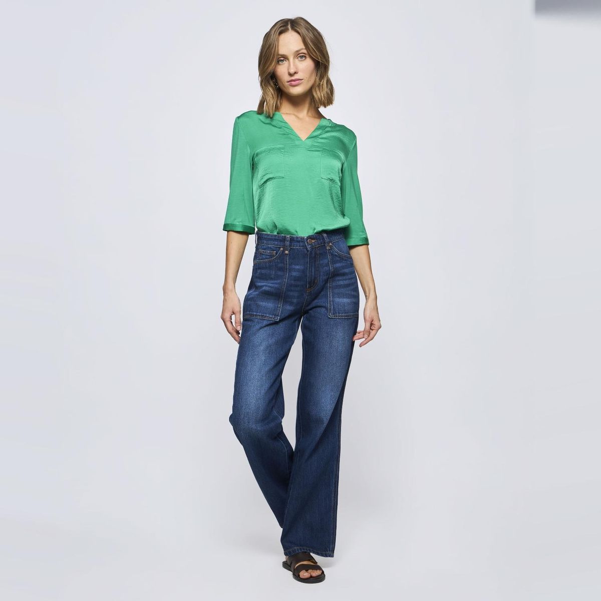 SAVILLE ROW - Jeans Regular Fit Tiro Medio Mujer Saville Row