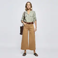 SAVILLE ROW - Pantalón Regular Tiro Alto Mujer