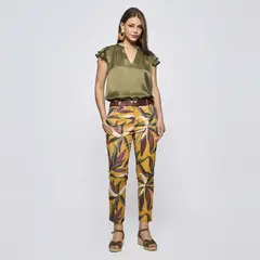 SAVILLE ROW - Pantalón Regular Tiro Alto Mujer