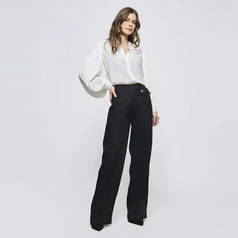 SAVILLE ROW - Pantalón Regular Tiro Medio Mujer Saville Row