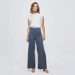 SAVILLE ROW - Pantalón Regular Tiro Medio Mujer