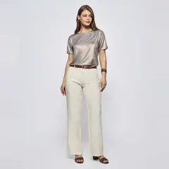SAVILLE ROW - Pantalón Regular Tiro Medio Mujer
