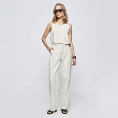 SAVILLE ROW - Pantalón Regular Tiro Medio Mujer