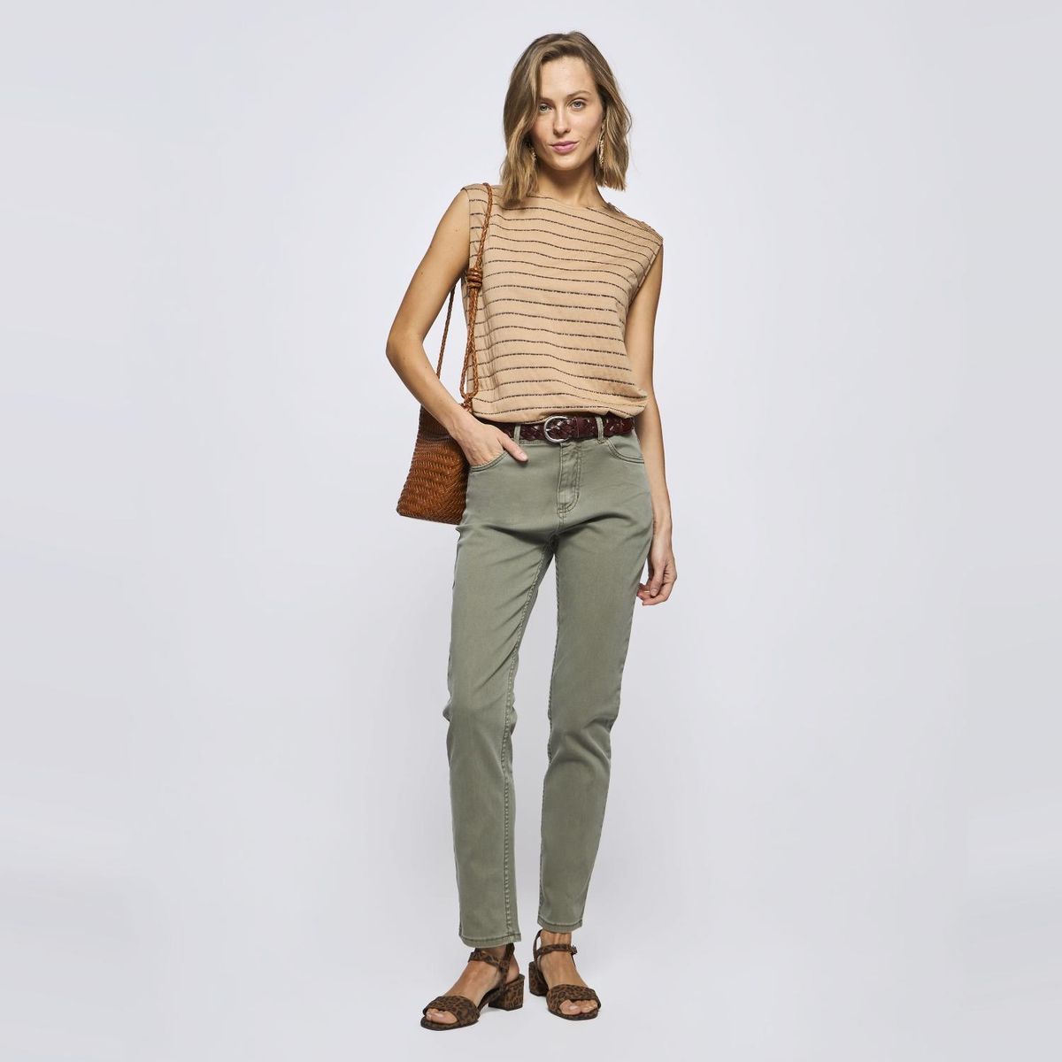 SAVILLE ROW - Pantalón Regular Tiro Alto Mujer Saville Row