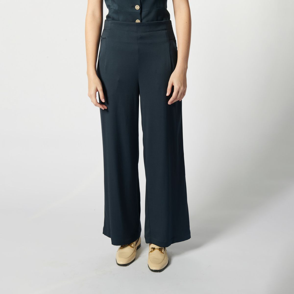 SINGOLARE - Pantalón Relax Tiro Medio Mujer Singolare