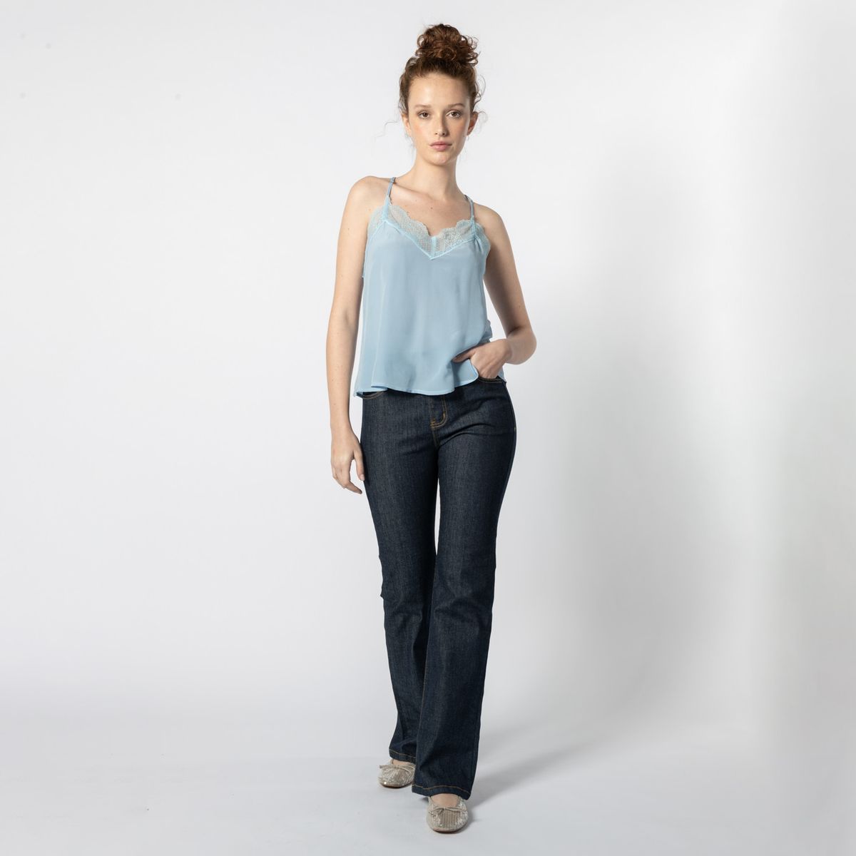 SINGOLARE - Jeans Flare Tiro Alto Mujer Singolare