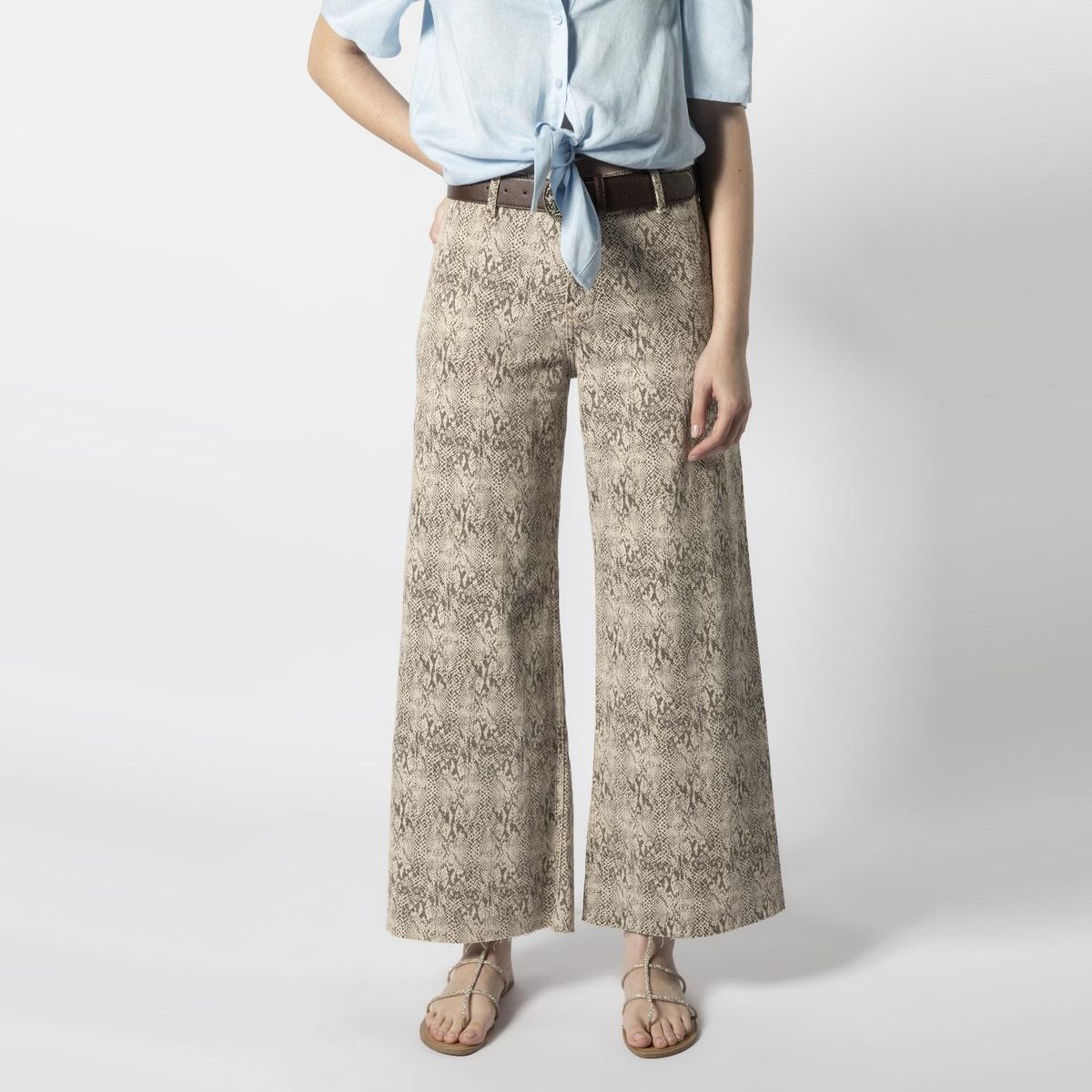 SINGOLARE - Jeans Culotte Tiro Alto Mujer Singolare