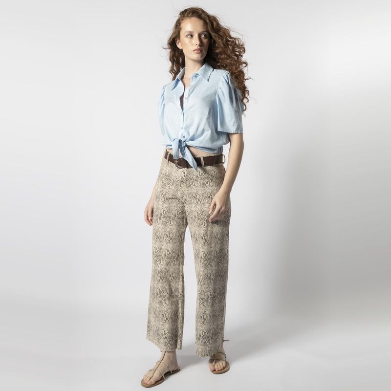 SINGOLARE - Blusa Manga Corta Algodón Mujer Singolare