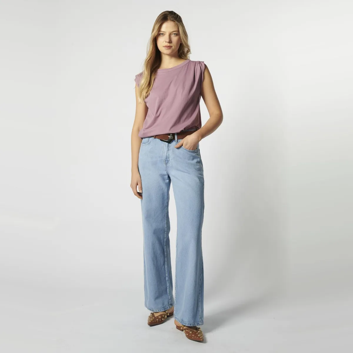 SINGOLARE - Jeans Recto Tiro Medio Mujer Singolare